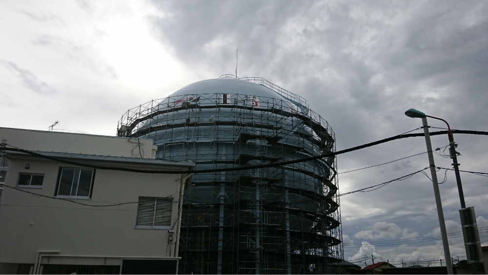 取手市内 球体ホルダー開放検査工事